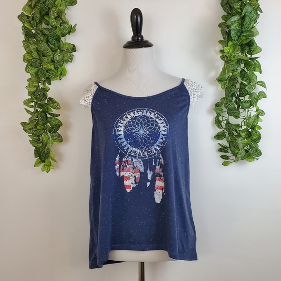 Almost Famous Dream Catcher Lace Sleeveless top - Picture 1 of 7